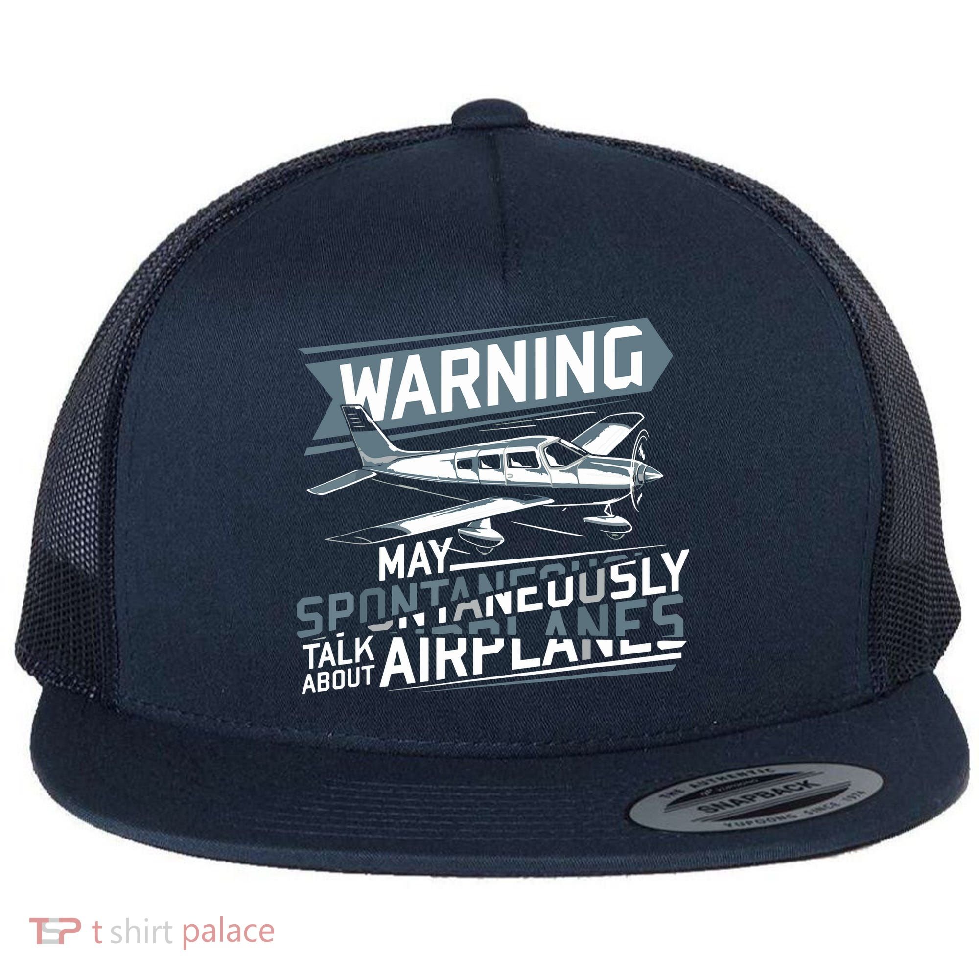 Airplane Lover Men Boy Kids Aviation Pilot Flat Bill Trucker Hat