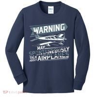 Airplane Lover Men Boy Kids Aviation Pilot Kids Long Sleeve Shirt thumb 0