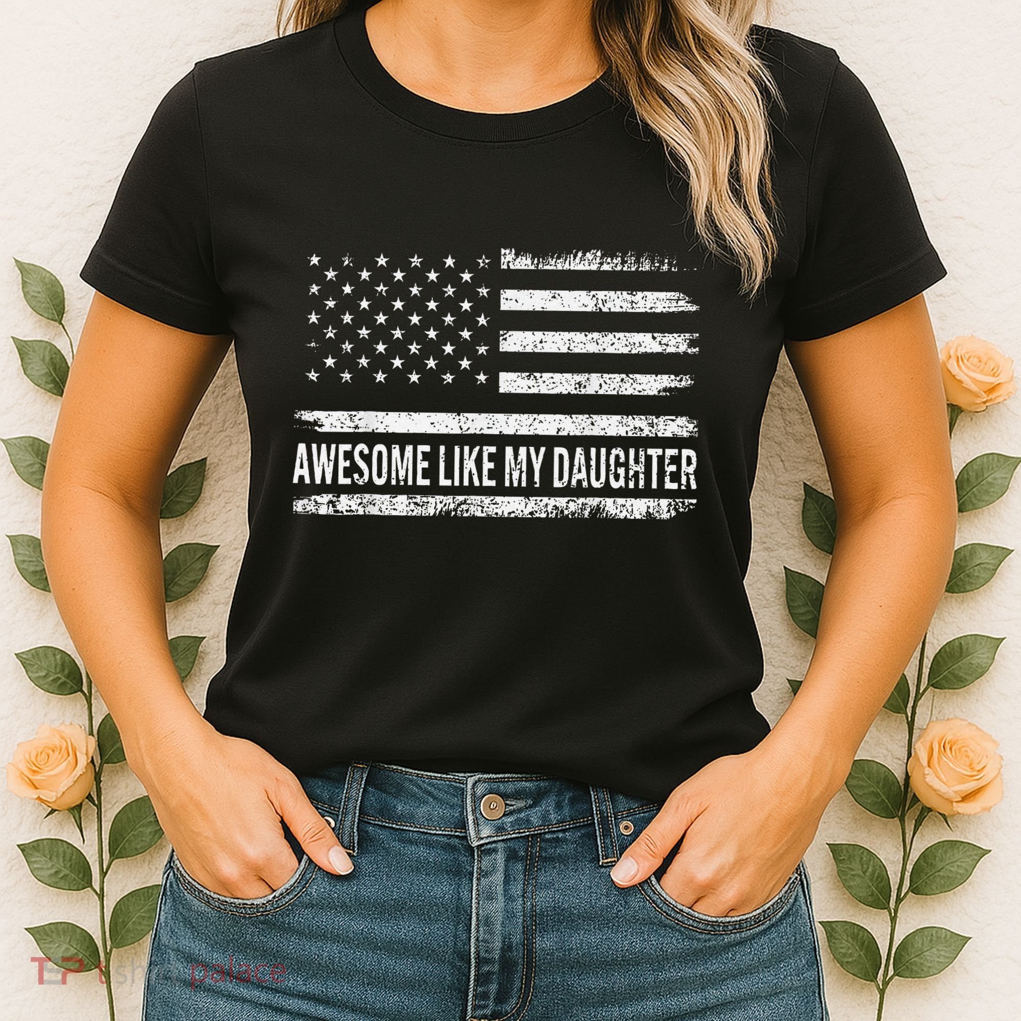 Awesome Like My Daughter Retro Man Funny Fathers Day Dad Women's T-Shirt