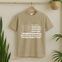 Awesome Like My Daughter Retro Man Funny Fathers Day Dad T-Shirt thumb 2