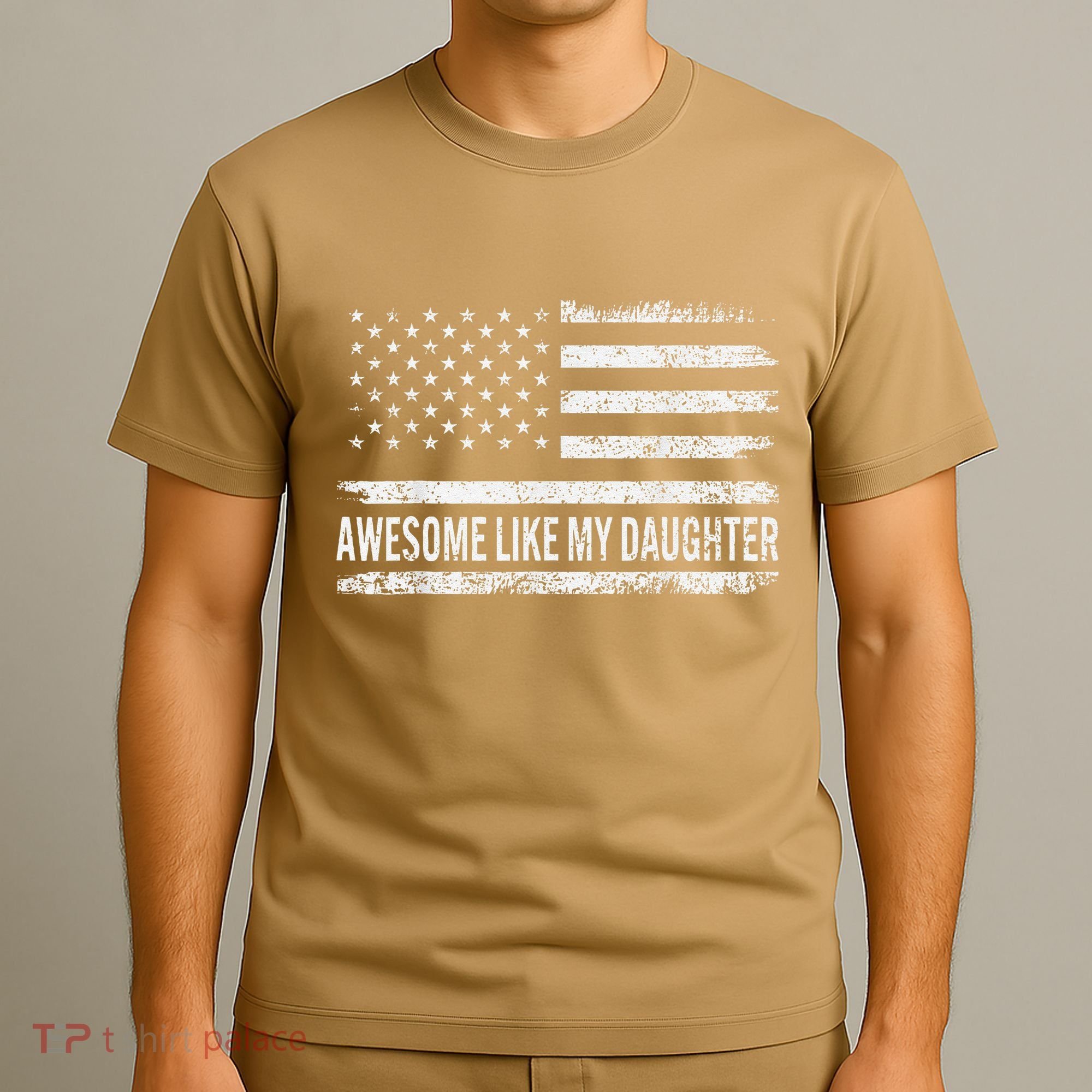 Awesome Like My Daughter Retro Man Funny Fathers Day Dad T-Shirt