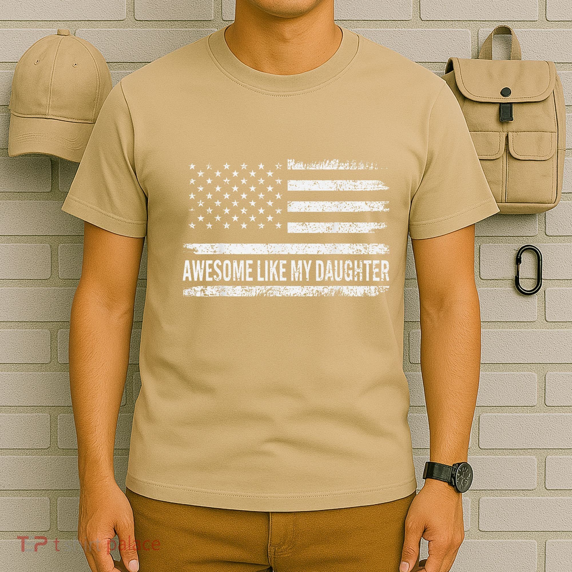 Awesome Like My Daughter Retro Man Funny Fathers Day Dad T-Shirt