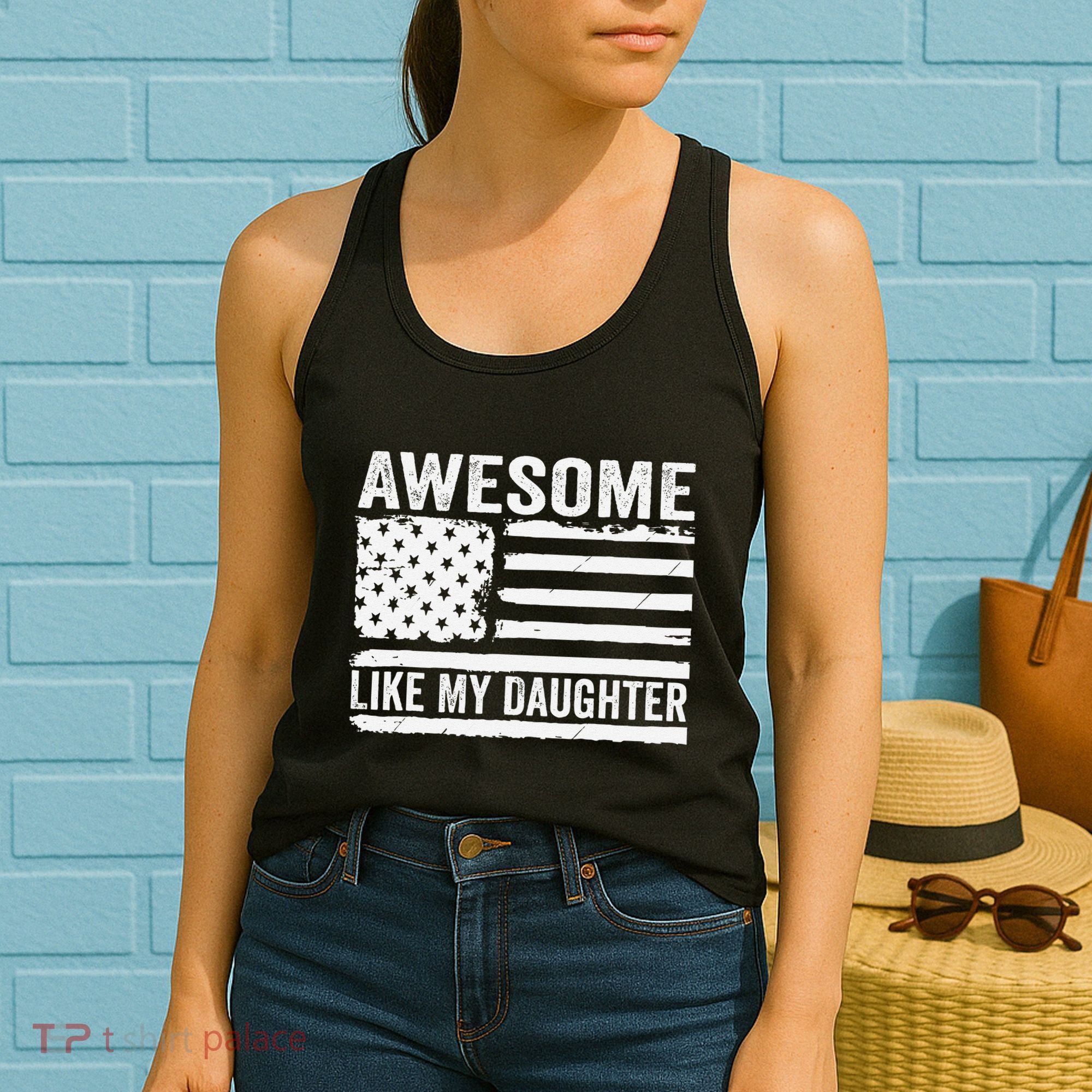 Awesome Like My Daughter Funny Fathers Day Daddy Daughter Women's Tank Top