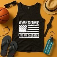 Awesome Like My Daughter Funny Fathers Day Daddy Daughter Tank Top thumb 4