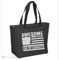 Awesome Like My Daughter Funny Fathers Day Daddy Daughter Tote Bag thumb 2