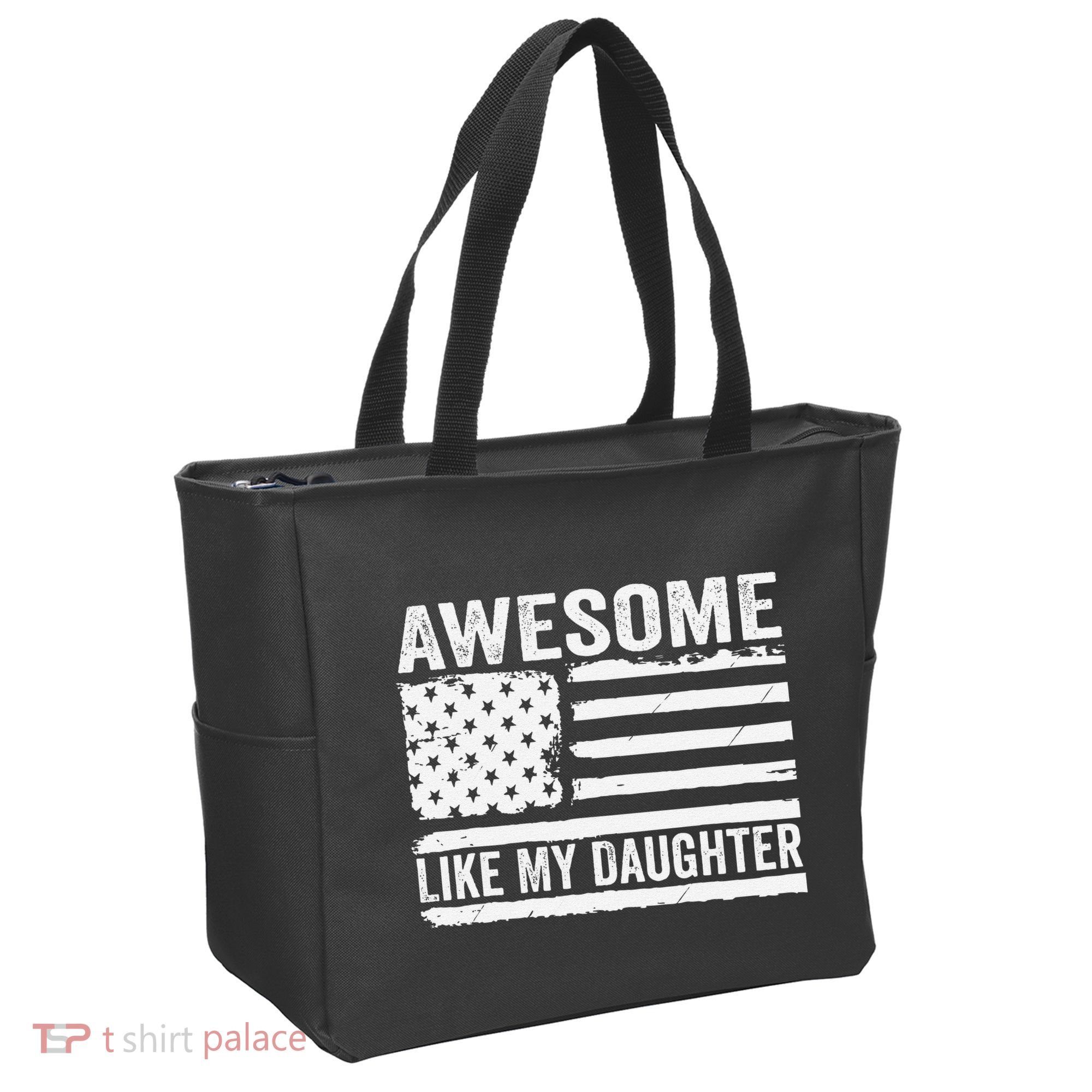 Awesome Like My Daughter Funny Fathers Day Daddy Daughter Tote Bag