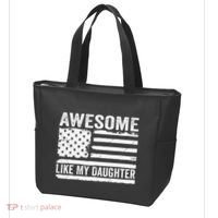 Awesome Like My Daughter Funny Fathers Day Daddy Daughter Tote Bag thumb 3