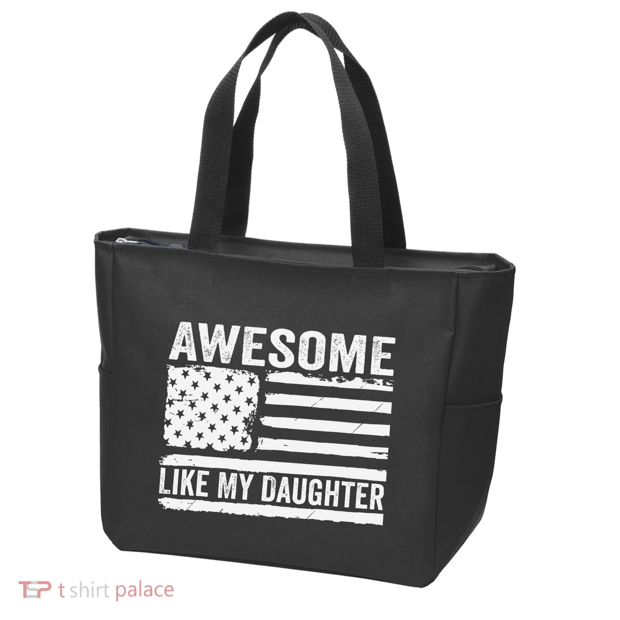 Awesome Like My Daughter Funny Fathers Day Daddy Daughter Tote Bag