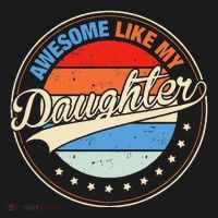Awesome Like My Daughter Retro Funny FatherS Day Women's Hoodie thumb 2