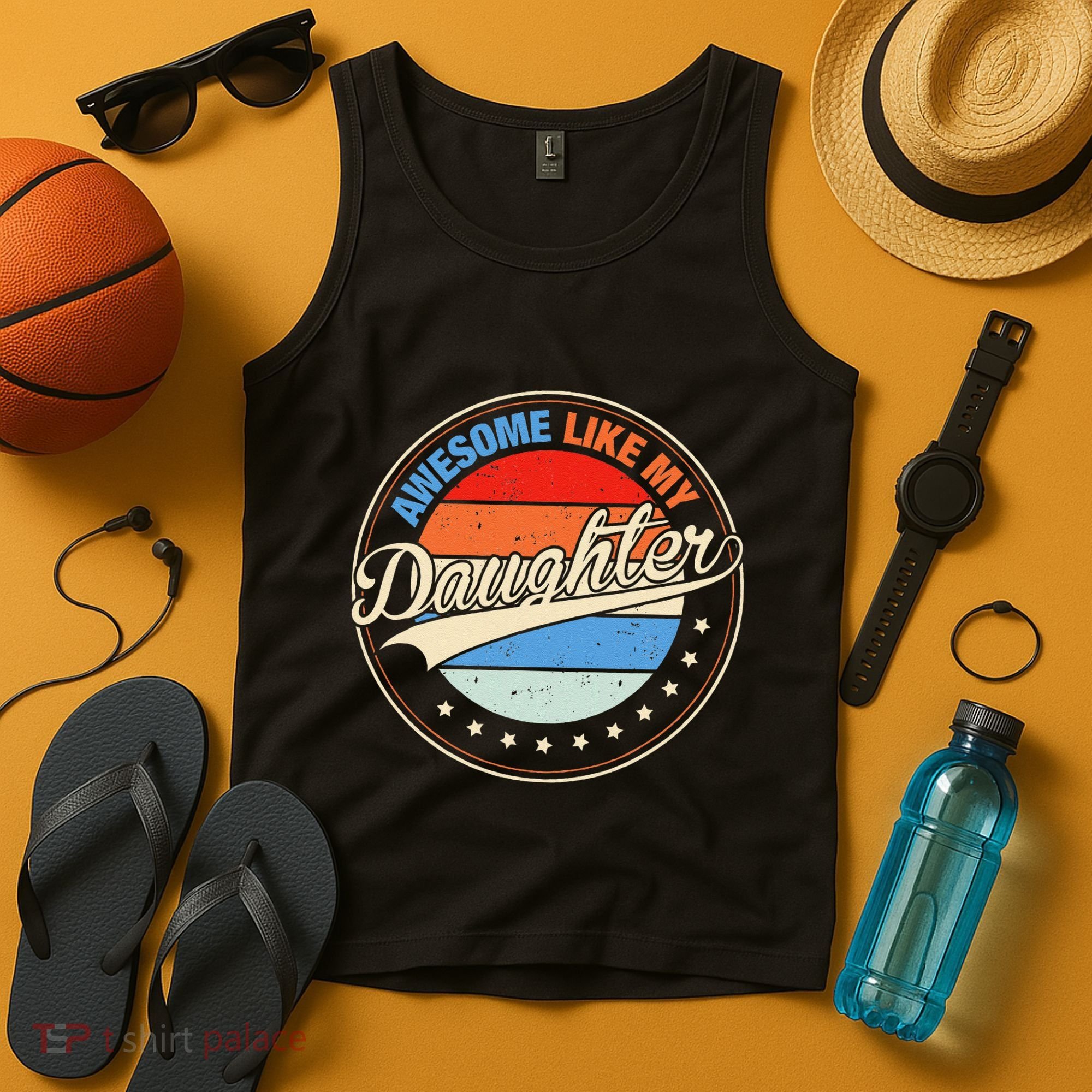 Awesome Like My Daughter Retro Funny FatherS Day Tank Top