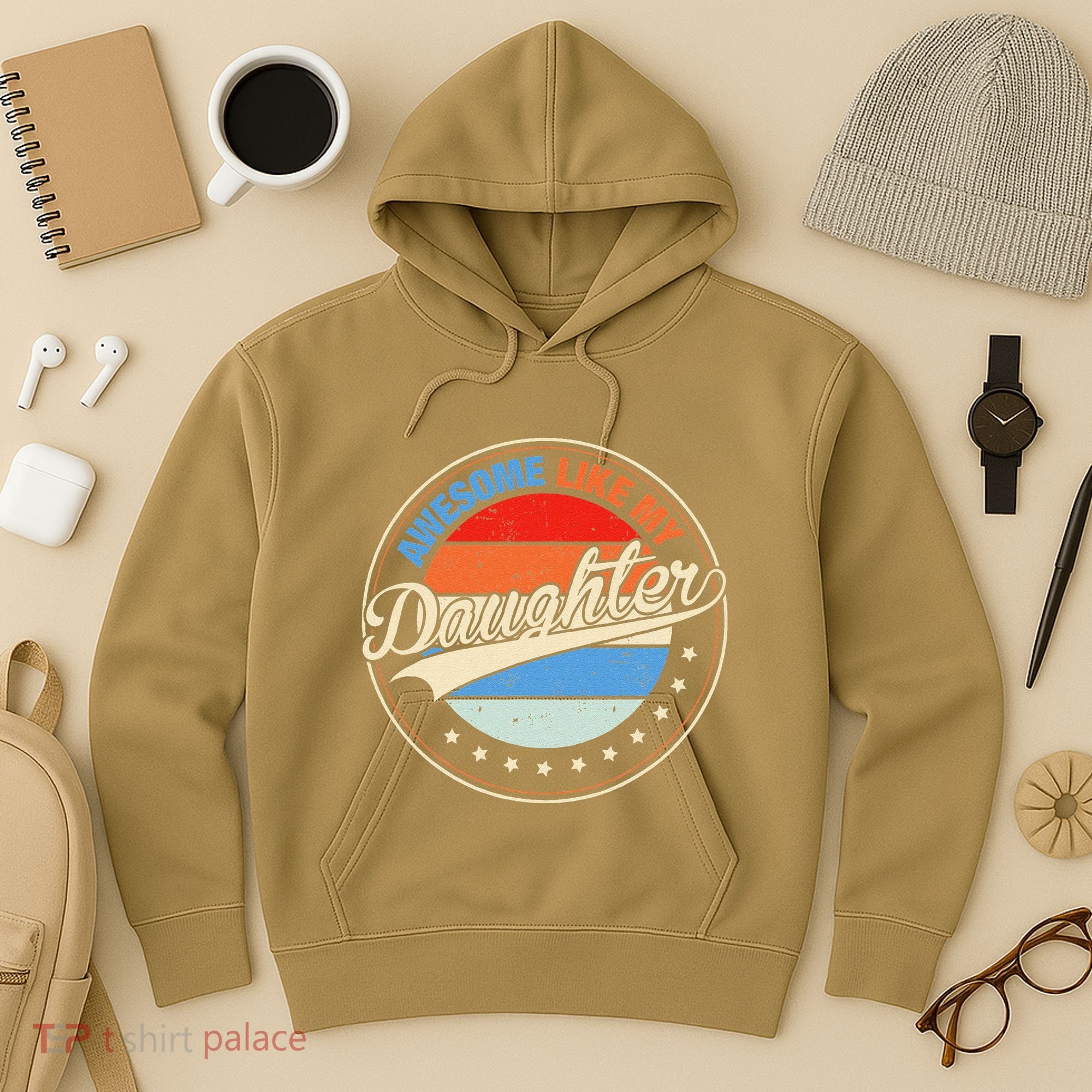 Awesome Like My Daughter Retro Funny FatherS Day Hoodie