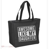 Awesome Like My Daughter Funny FatherS Day Dad Joke Saying Tote Bag thumb 2