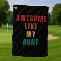 Awesome Like My Aunt Niece Nephew Gift Golf Towel thumb 1