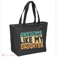 Awesome Like My Daughter Funny Dad Daddy Fathers Day Tote Bag thumb 2