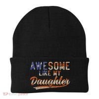 Awesome Like My Daughter Retro Men Funny Dad Fathers Day Dad Beanie thumb 0
