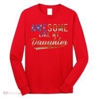 Awesome Like My Daughter Retro Men Funny Dad Fathers Day Dad Long Sleeve Shirt thumb 0