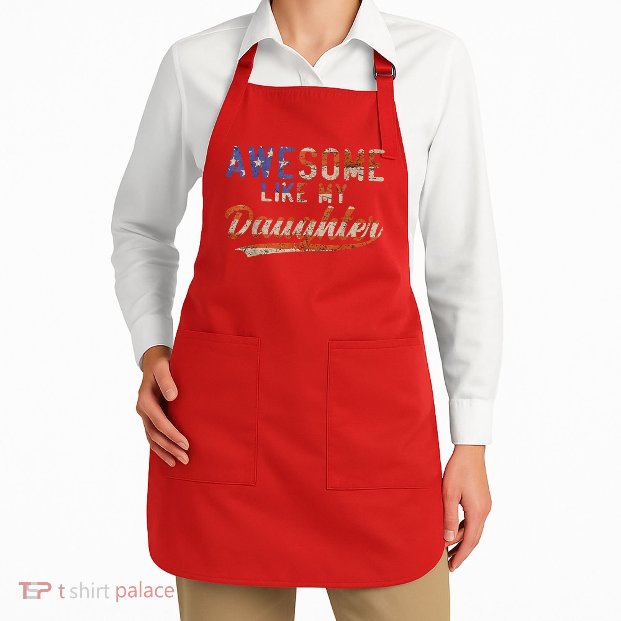 Awesome Like My Daughter Retro Men Funny Dad Fathers Day Dad Apron