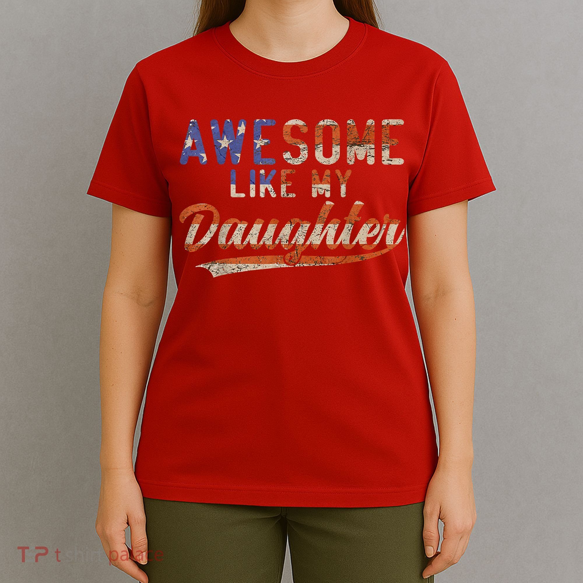 Awesome Like My Daughter Retro Men Funny Dad Fathers Day Dad T-Shirt