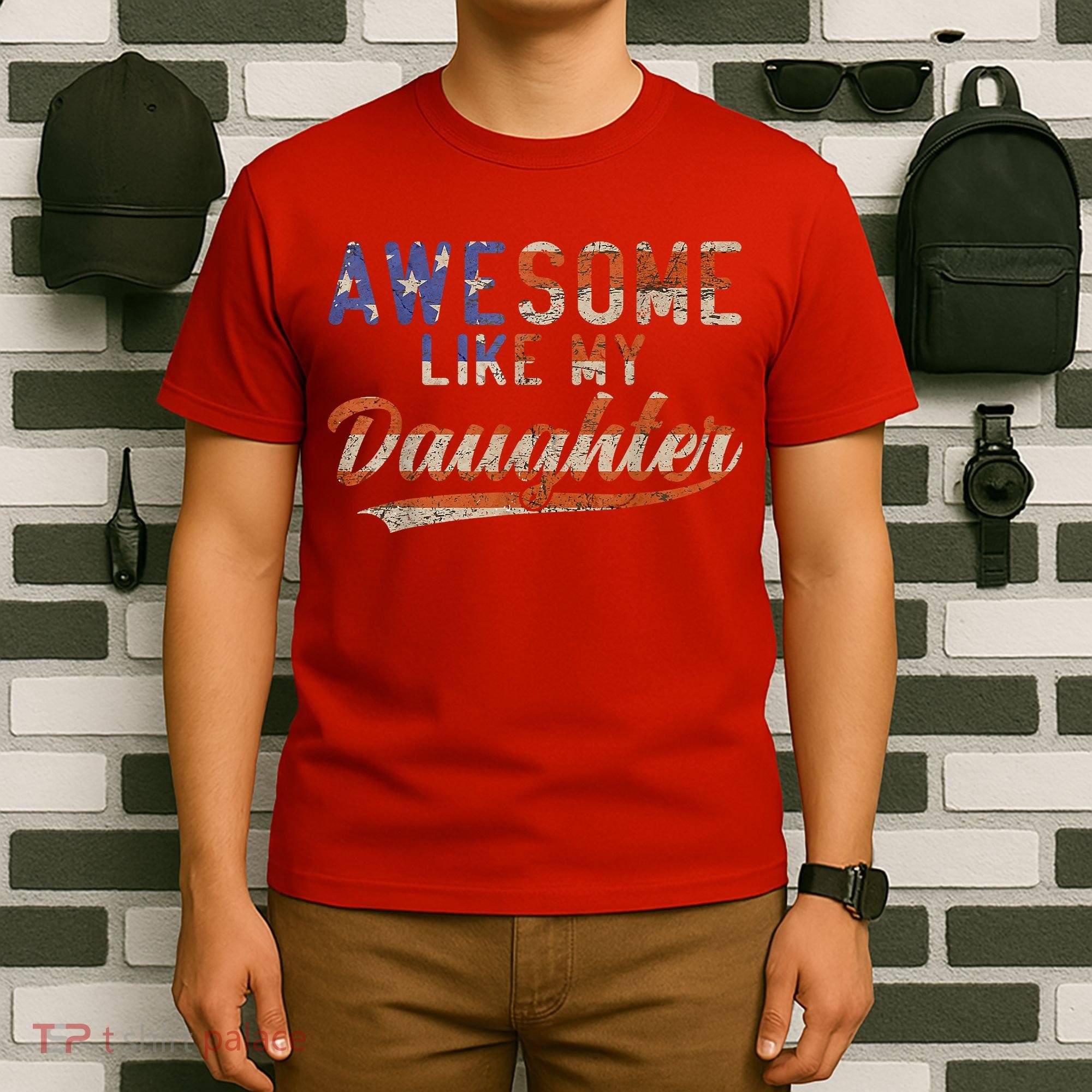 Awesome Like My Daughter Retro Men Funny Dad Fathers Day Dad T-Shirt
