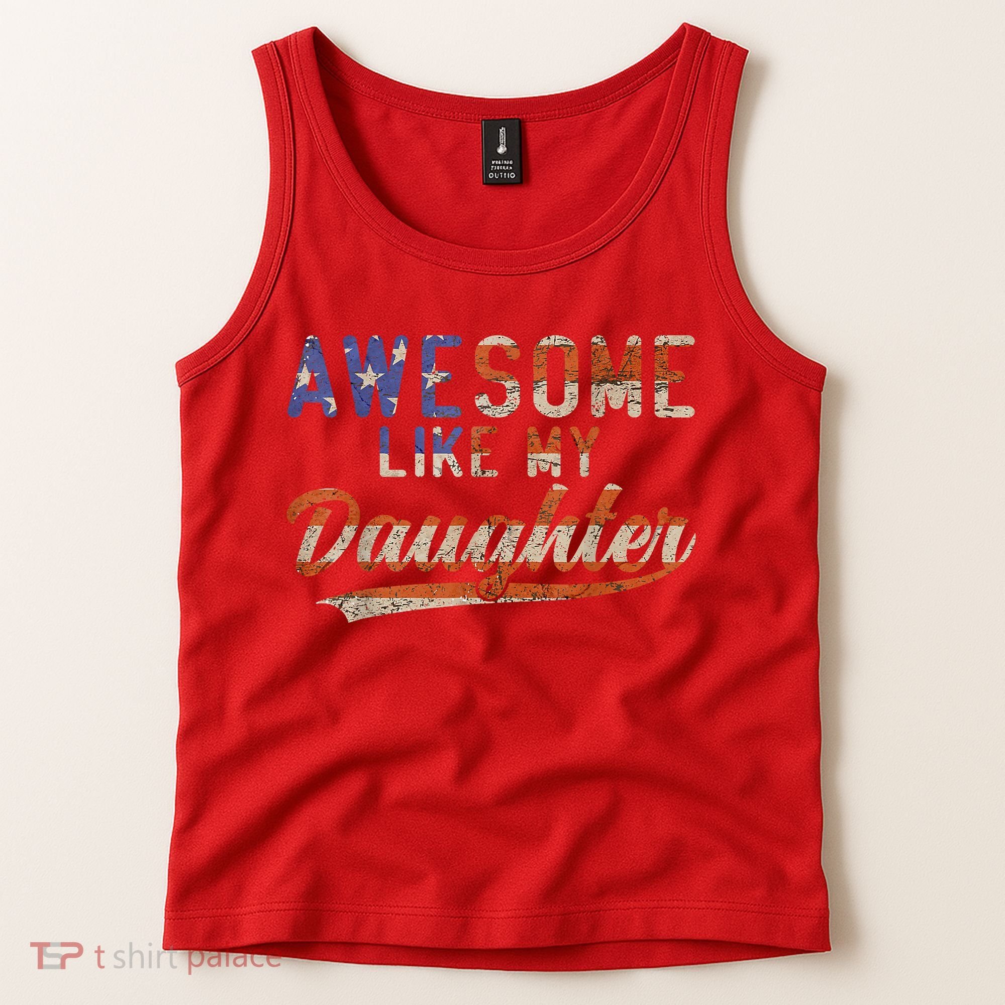 Awesome Like My Daughter Retro Men Funny Dad Fathers Day Dad Tank Top
