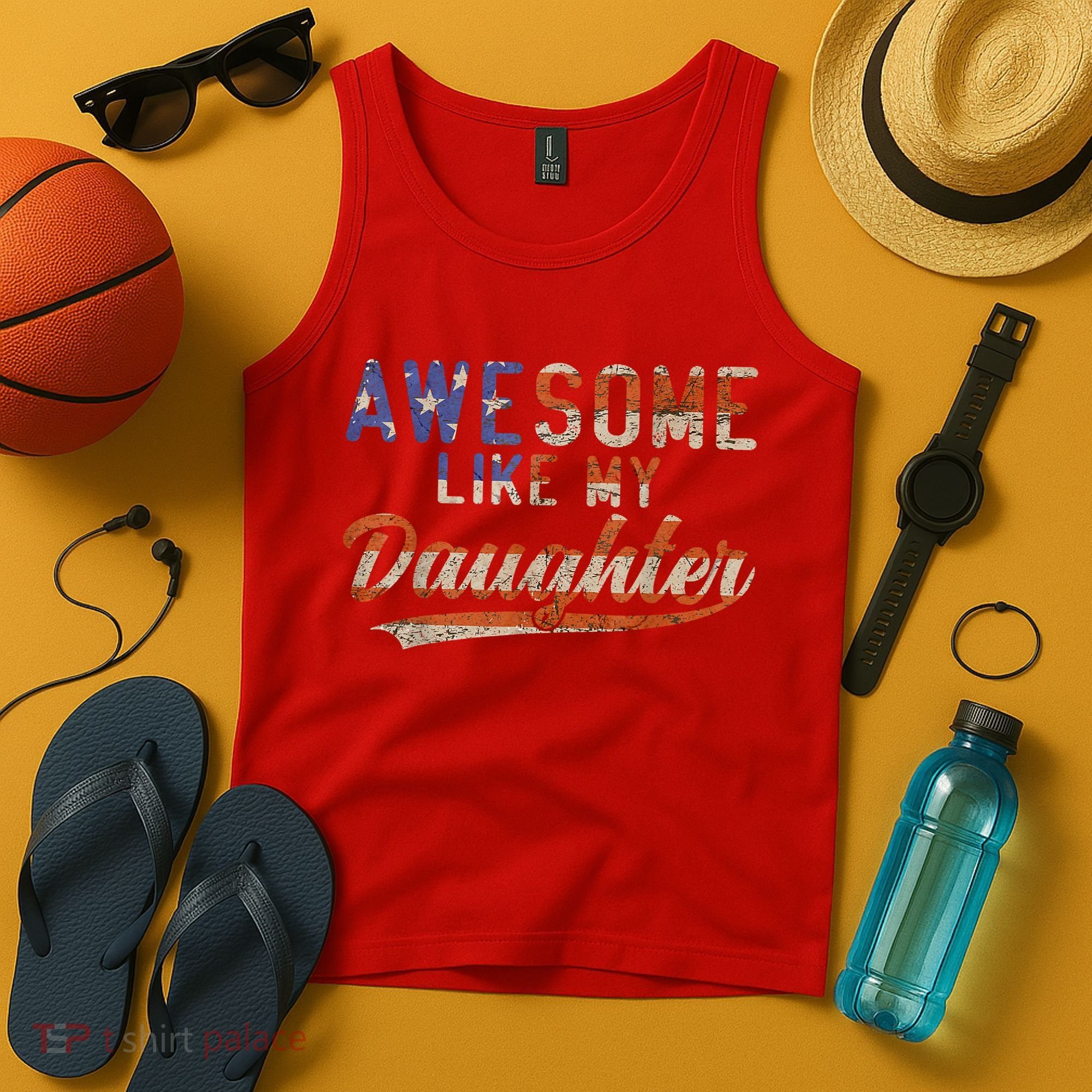 Awesome Like My Daughter Retro Men Funny Dad Fathers Day Dad Tank Top
