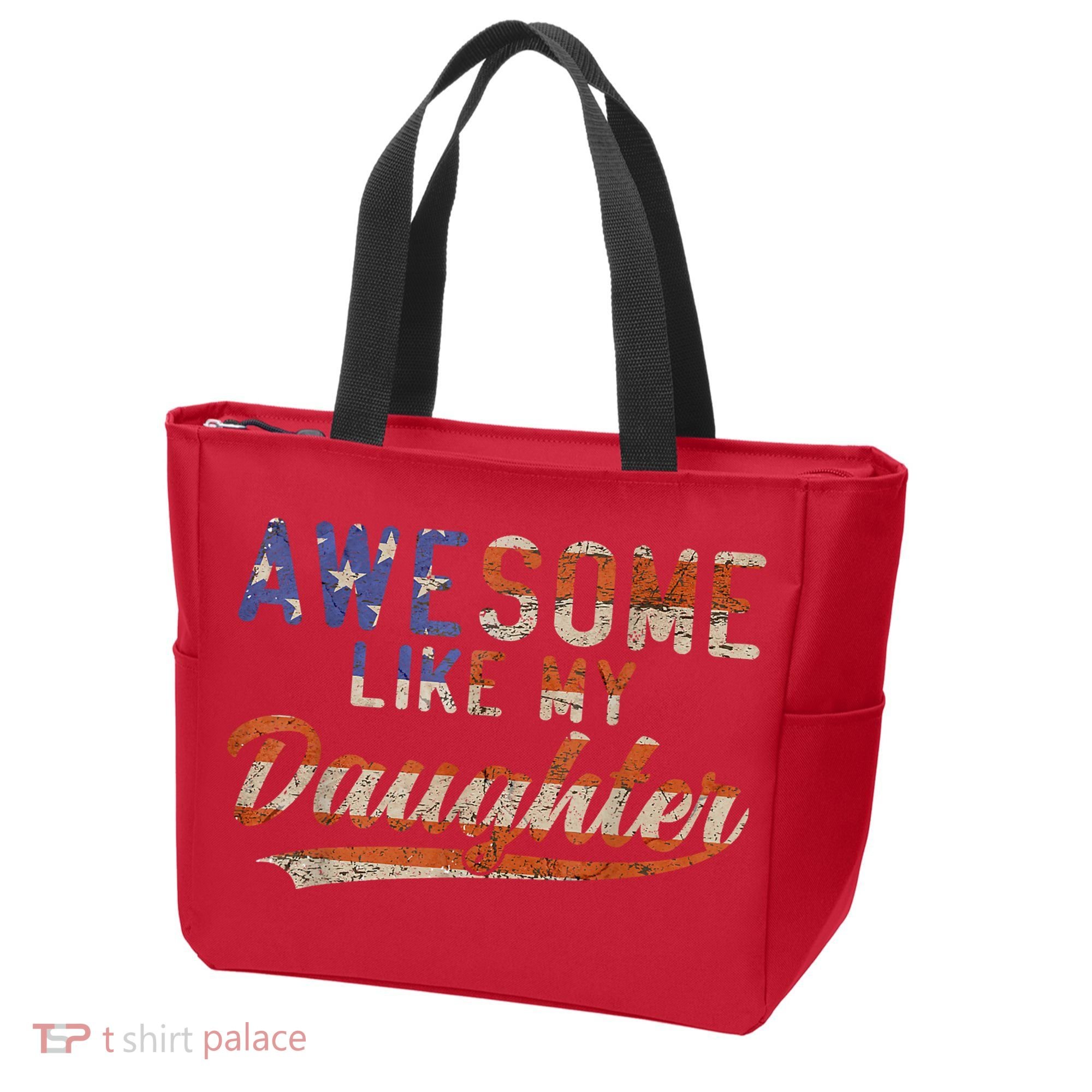Awesome Like My Daughter Retro Men Funny Dad Fathers Day Dad Tote Bag