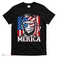 Abraham Lincoln Merica 4th Of July Shirt Men American Flag T-Shirt thumb 0