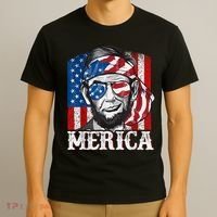 Abraham Lincoln Merica 4th Of July Shirt Men American Flag T-Shirt thumb 3