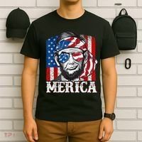 Abraham Lincoln Merica 4th Of July Shirt Men American Flag T-Shirt thumb 6