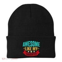 Awesome Like My Daughter Man Dad Funny Fathers Day Beanie thumb 0