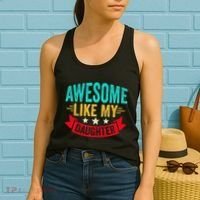 Awesome Like My Daughter Man Dad Funny Fathers Day Women's Tank Top thumb 2