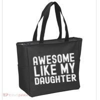 Awesome Like My Daughter Funny Mothers Fathers Day Dad Mom Tote Bag thumb 2