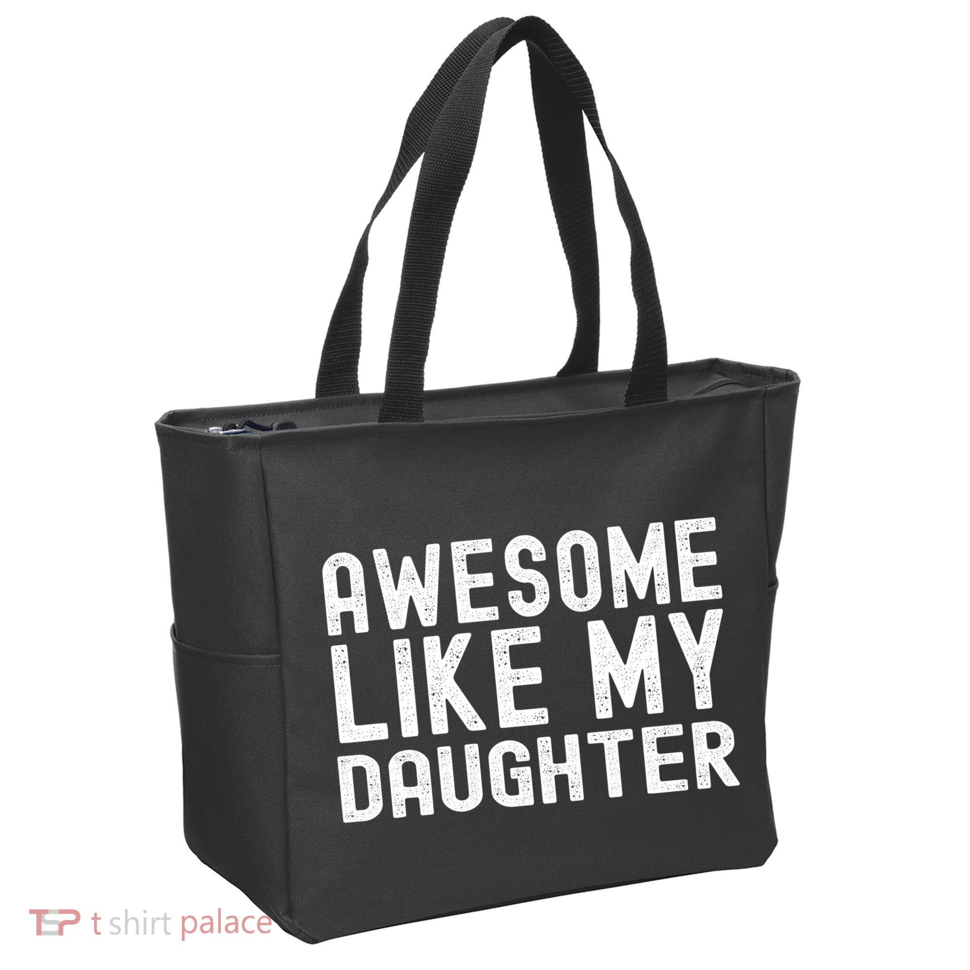 Awesome Like My Daughter Funny Mothers Fathers Day Dad Mom Tote Bag