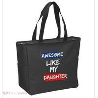 Awesome Like My Daughter Gifts Man Funny Fathers Day Dad Tote Bag thumb 2