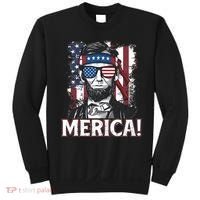 Abraham Lincoln Merica USA American Flag 4th of July Sweatshirt thumb 0