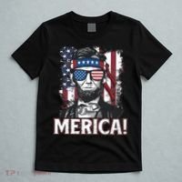 Abraham Lincoln Merica USA American Flag 4th of July T-Shirt thumb 5