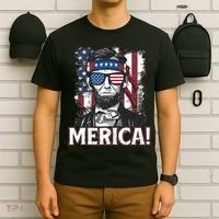 Abraham Lincoln Merica USA American Flag 4th of July T-Shirt thumb 6