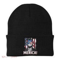 Abraham Lincoln Merica USA American Flag 4th of July Beanie thumb 0