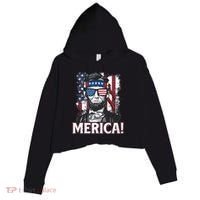 Abraham Lincoln Merica USA American Flag 4th of July Crop Fleece Hoodie thumb 0
