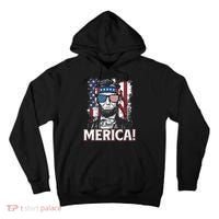 Abraham Lincoln Merica USA American Flag 4th of July Tall Hoodie thumb 0