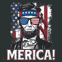 Abraham Lincoln Merica USA American Flag 4th of July Infant Baby Jersey Bodysuit thumb 2