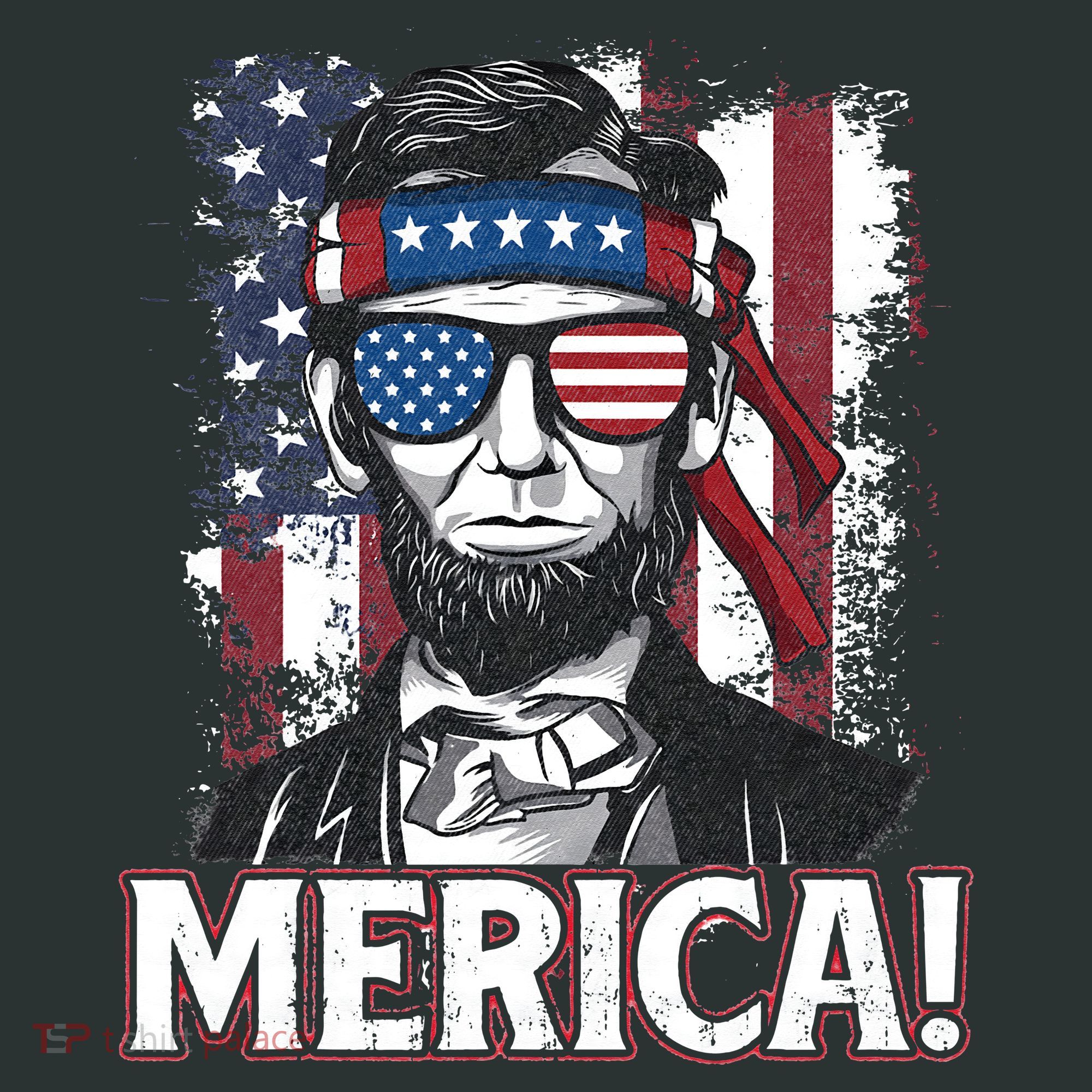 Abraham Lincoln Merica USA American Flag 4th of July Infant Baby Jersey Bodysuit