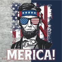 Abraham Lincoln Merica USA American Flag 4th of July Kids Colorblock Raglan Jersey thumb 2