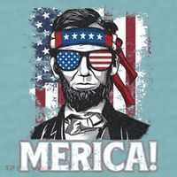 Abraham Lincoln Merica USA American Flag 4th of July Sueded Cloud Jersey T-Shirt thumb 2