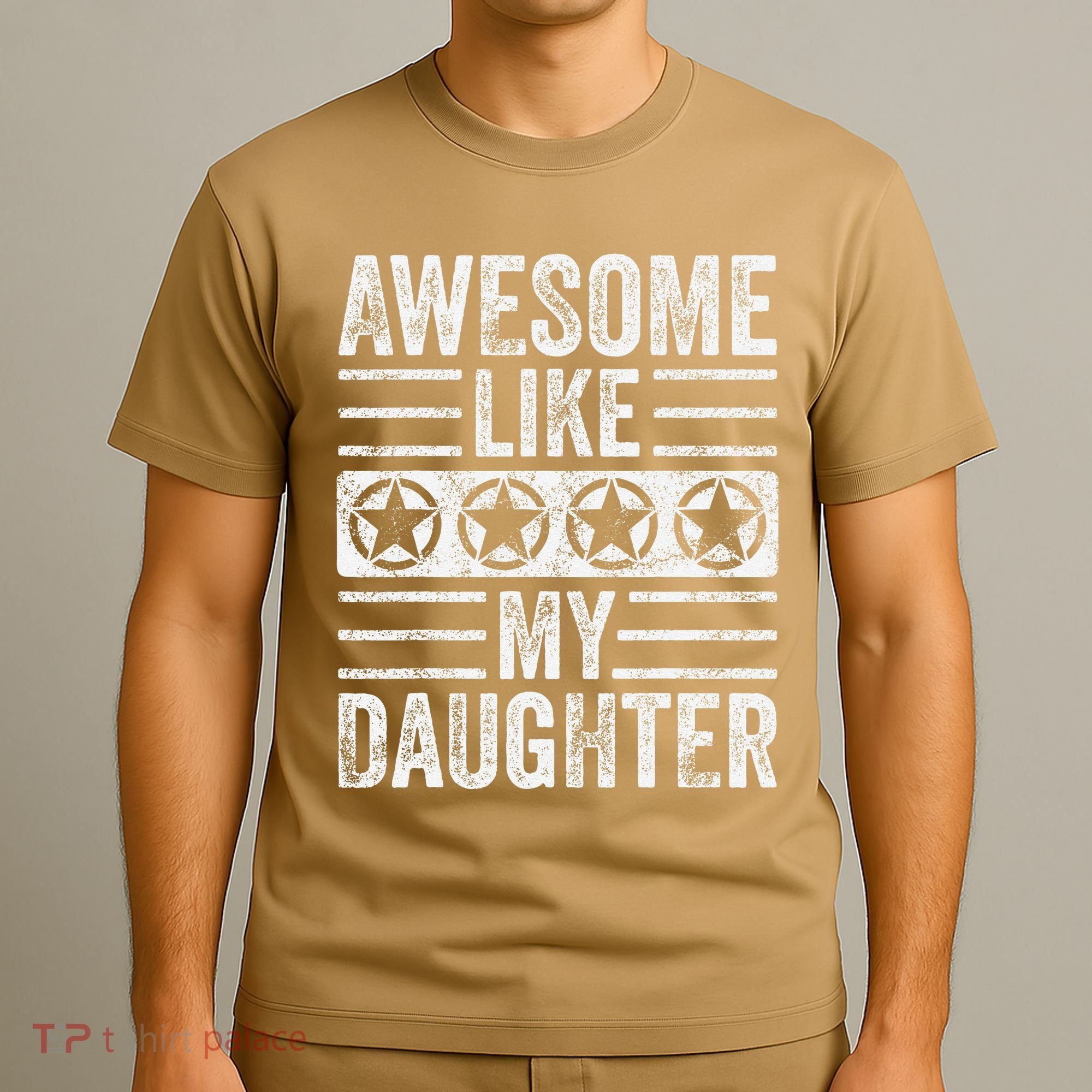 Awesome Like My Daughter Funny Vintage Father Mom Dad Joke T-Shirt