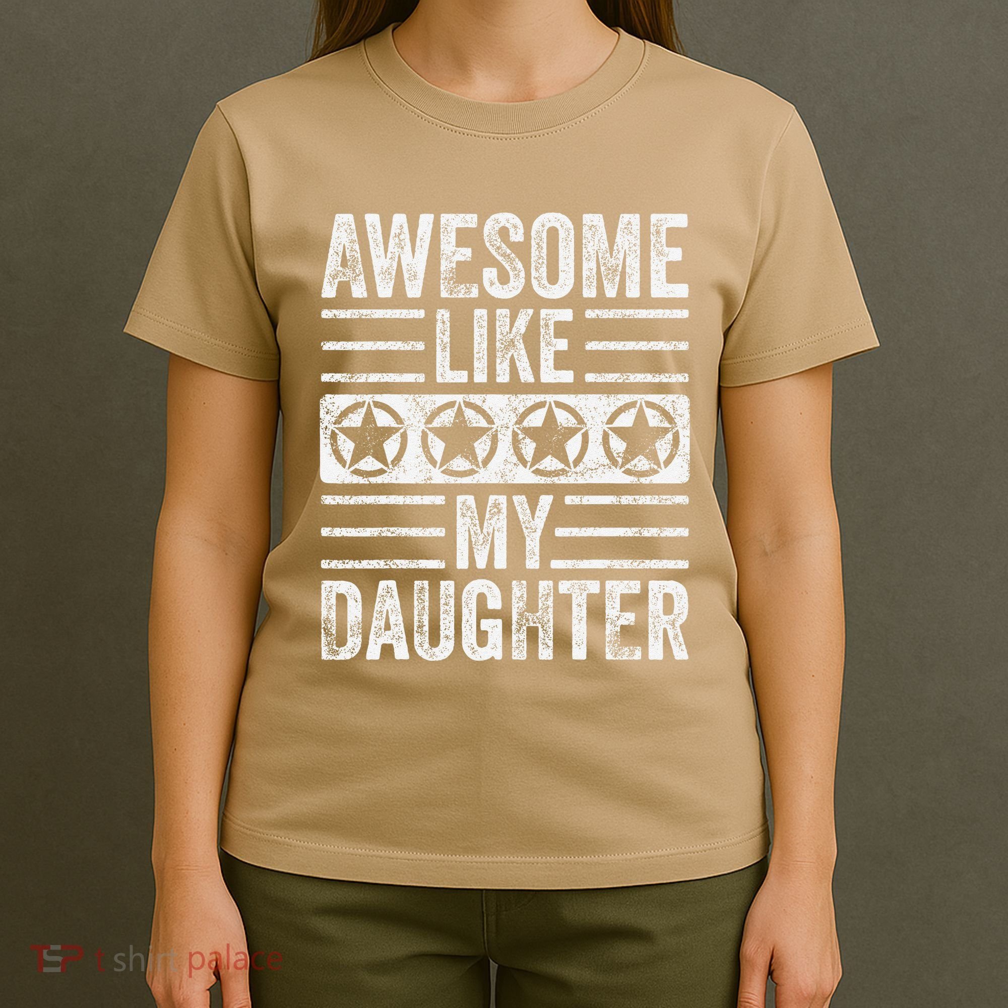 Awesome Like My Daughter Funny Vintage Father Mom Dad Joke T-Shirt