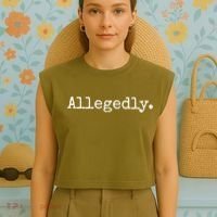 Allegedly Lawyer Meaningful Garment-Dyed Women's Muscle Tee thumb 4
