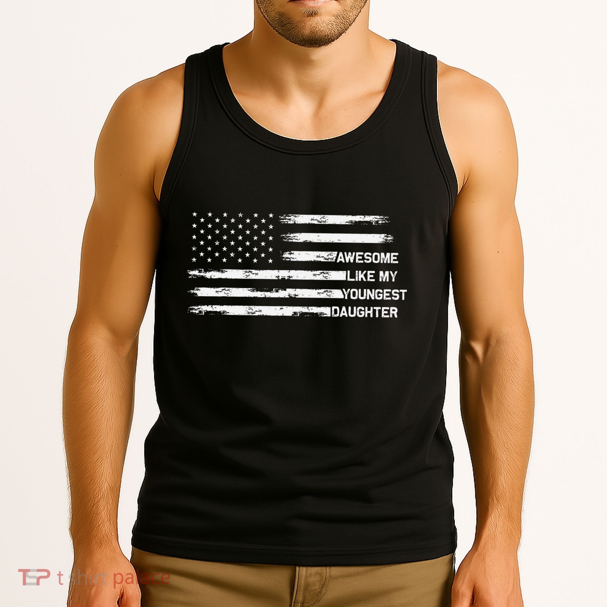 Awesome Like My Youngest Daughter Fathers Day Dad Joke Tank Top