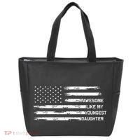 Awesome Like My Youngest Daughter Fathers Day Dad Joke Tote Bag thumb 0
