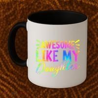 Awesome Like My Daughter Funny Fathers Day Dad Tie Dye Coffee Mug thumb 2